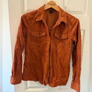 Burnt Orange Patagonia size 4 Women’s Button Down Corduroy Long Sleeve Shirt